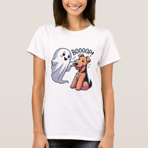 Camiseta Dia de as Bruxas engraçado Ghost Airedale Terrier
