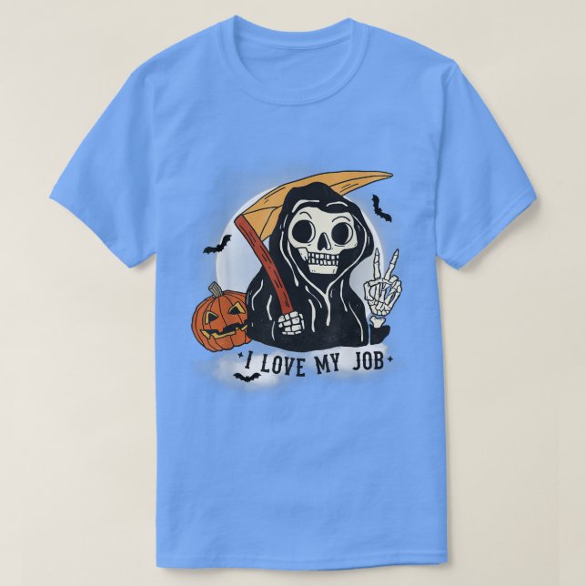 Camiseta Dia de as Bruxas engraçado Grim Reaper (Frente do Design)