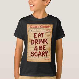Camiseta Dia de as Bruxas engraçado Guest Verifique Beber B