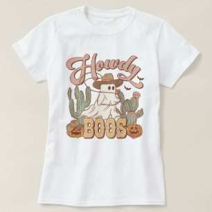 Camiseta Dia de as Bruxas engraçado Howdy Boos, do País Oci