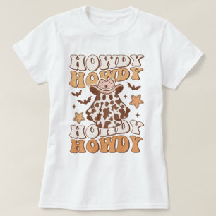 Camiseta Dia de as Bruxas engraçado Howdy, Moça do País Oci