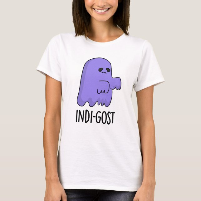 Camiseta Dia de as Bruxas engraçado Indi-gost Indigo Ghost  (Frente)