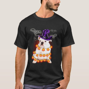 Camiseta Dia de as Bruxas engraçado Inglês Buldogue Light P