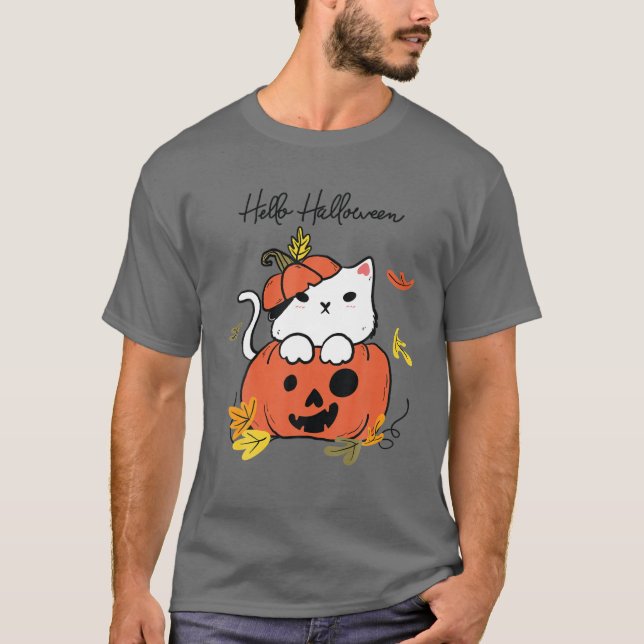 Camiseta Dia de as Bruxas engraçado Jack-O-Lanterna Pumpkin (Frente)