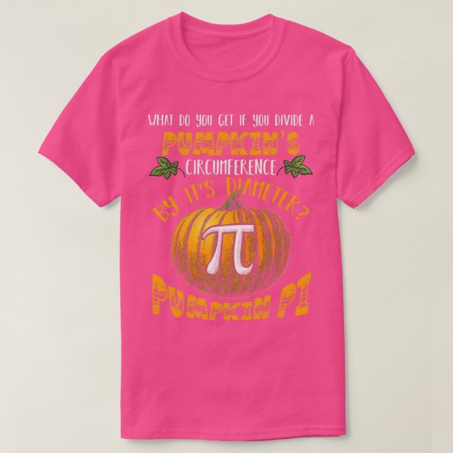 Camiseta Dia de as Bruxas engraçado Math Pumpkin Pi (Frente do Design)