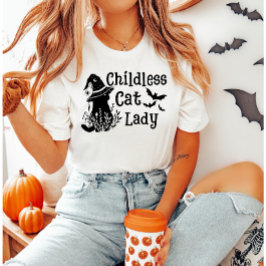 Camiseta Dia de as Bruxas engraçado - Mulher de Gato Sem Fi