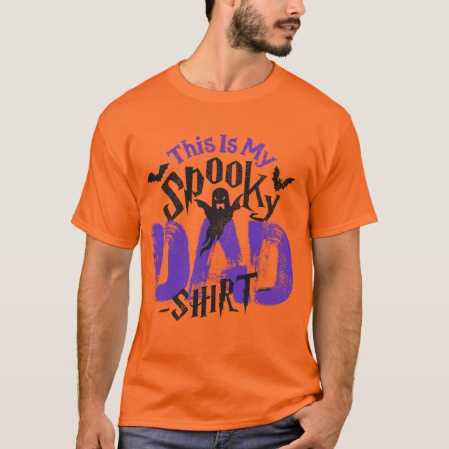 Camiseta Dia de as Bruxas engraçado 🎃 Pai Teto Boo Assusta (Frente)