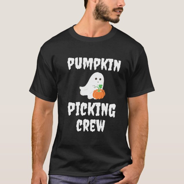 Camiseta Dia de as Bruxas engraçado Pumpkin Picking Crew 20 (Frente)