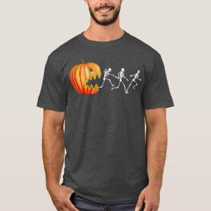 Camiseta Dia de as Bruxas engraçado Pumpkin Skeletons Jack