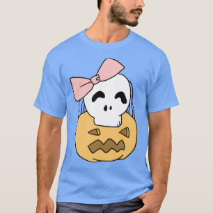 Camiseta Dia de as Bruxas engraçado Pumpkin Skull Gift Para