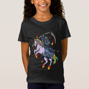 Camiseta Dia de as Bruxas engraçado Reaper dirige Unicorn