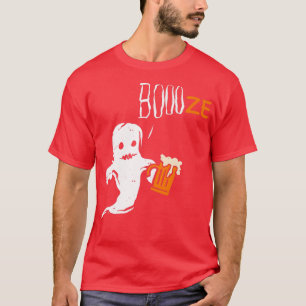 Camiseta Dia de as Bruxas engraçado Scary Ghost Booze Estou