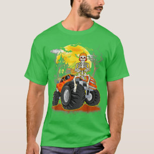 Camiseta Dia de as Bruxas engraçado Skeleton Monster-Truck