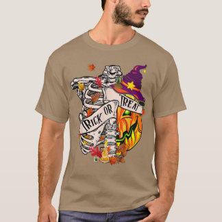 Camiseta Dia de as Bruxas engraçado Skeleton Trick Ou Trata
