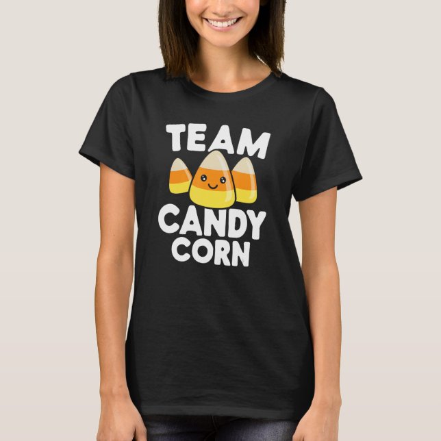 Camiseta Dia de as Bruxas engraçado Team Candy Corn (Frente)