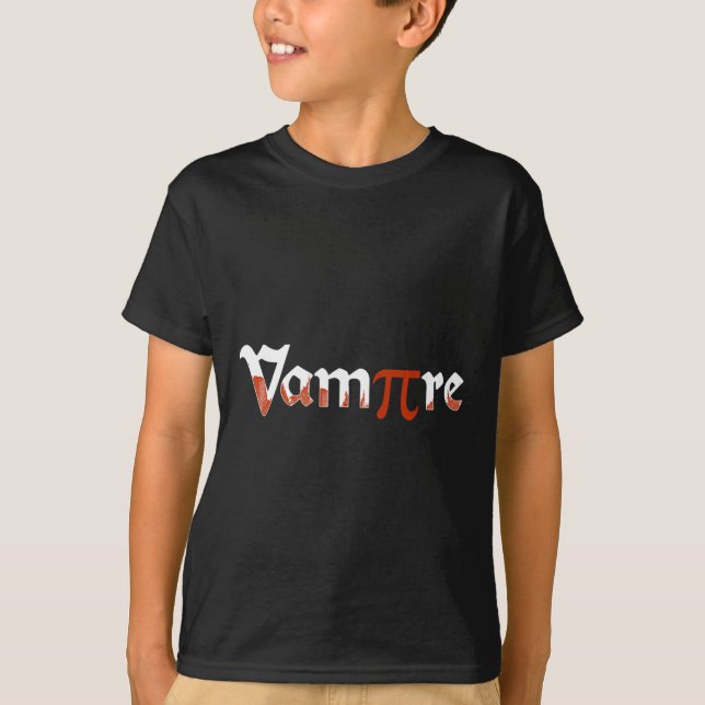 Camiseta Dia de as Bruxas engraçado Vampiro Piada Pi Day Fi (Frente)