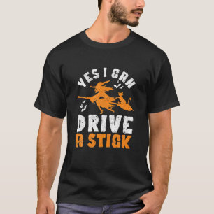 Camiseta Dia de as Bruxas engraçado Vassoura-de-bruxa Sim P