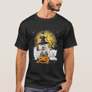 Camiseta Dia de as Bruxas engraçado Westie Witch Pumpkin Mu