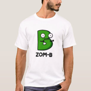 Camiseta Dia de as Bruxas engraçado Zombie-b, alfabeto B