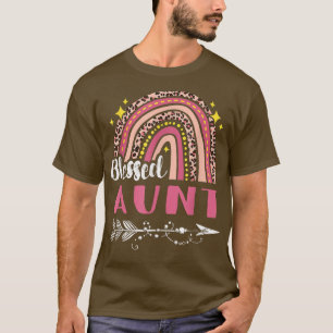 Camiseta Dia de as mães Abençoado da Tia Rosa do Arco-Íris