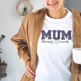 Camiseta dia de as mães bordado do nome de crianças persona