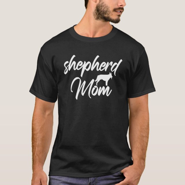 Camiseta Dia de as mães Cachorro Mãe Shepard Mãe German she (Frente)