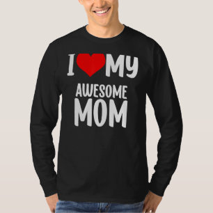 Camiseta Dia de as mães Coração Vermelho Com Amor Eu Amo Mi