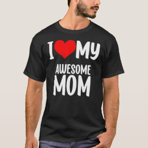Camiseta Dia de as mães Coração Vermelho Com Amor Eu Amo Mi
