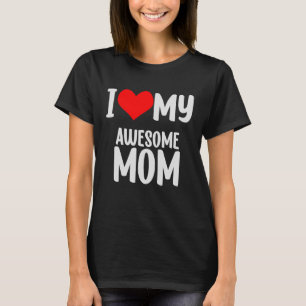 Camiseta Dia de as mães Coração Vermelho Com Amor Eu Amo Mi