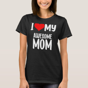 Camiseta Dia de as mães Coração Vermelho Com Amor Eu Amo Mi