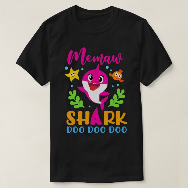 Camiseta Dia de as mães Da Família Do Lover Do Tubarão-Memó (Frente do Design)