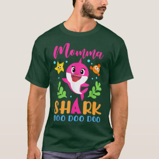 Camiseta Dia de as mães Da Família Momma Shark Momma