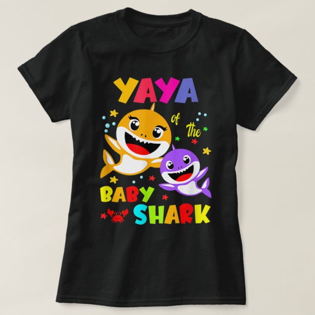 Camiseta Dia de as mães da Família Tuk Yaya Yaya Shark (Frente do Design)