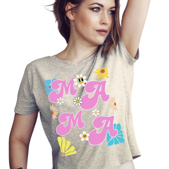 Camiseta Dia de as mães da mãe da Groovy Flower (Criador carregado)