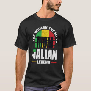 Camiseta Dia de as mães de Bandeira do Mali Mali