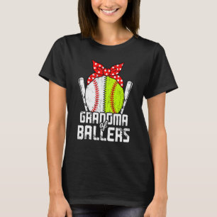 Camiseta Dia de as mães De Beisebol Softball Vovó De Baller