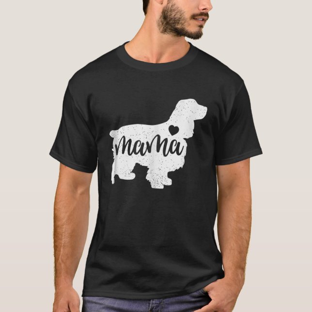 Camiseta Dia de as mães de Cocker Spaniel Mama Cachorro Mãe (Frente)
