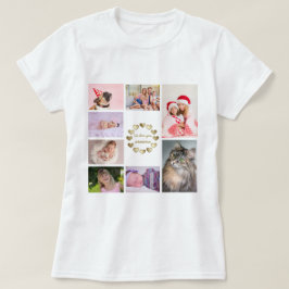 Camiseta Dia de as mães de Colagem de Fotos da Família Dour
