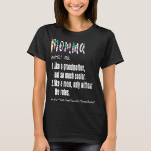 Camiseta Dia de as mães de Definição Momma e Avô de Anivers