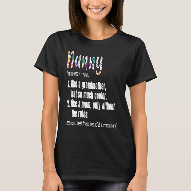 Camiseta Dia de as mães de Definição Nunny e Avô de Anivers (Frente)