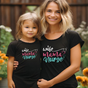 Camiseta Dia de as mães de Enfermeira da Mãe Esposa
