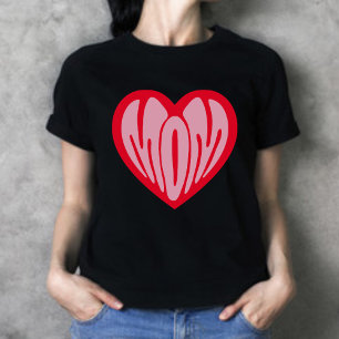 Camiseta Dia de as mães de Mãe Personalizada do Coração de