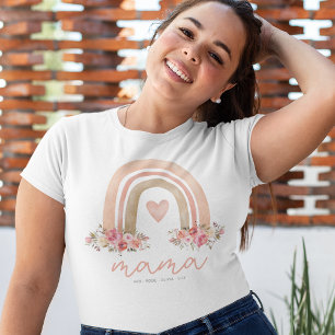 Camiseta Dia de as mães de Nomes de Crianças do Arco-Íris M