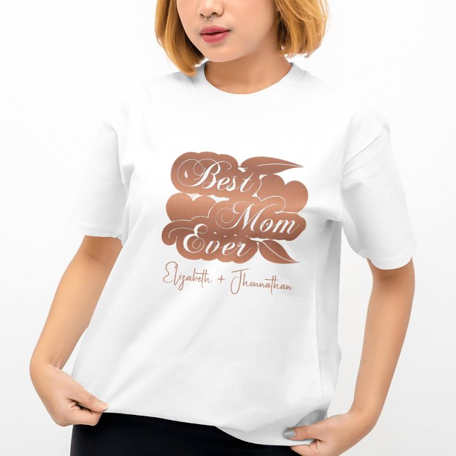 Camiseta Dia de as mães de Nomes de Crianças Douradas da Me (Criador carregado)