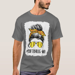 Camiseta Dia de as mães De Ondas Mensageiro De Softball Gma