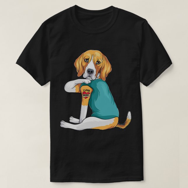 Camiseta Dia de as mães de presente engraçado, mamãe Beagle (Frente do Design)