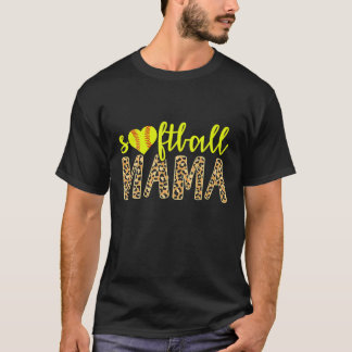 Camiseta Dia de as mães De Softball Mama Cute Cheetah