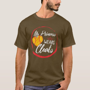 Camiseta Dia de as mães de Softball Minha Princesa Veste L