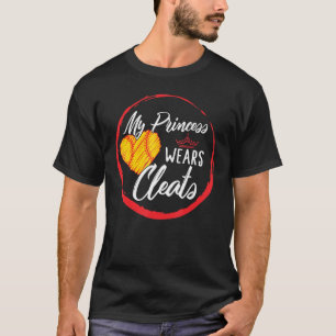 Camiseta Dia de as mães de Softball Minha Princesa Veste Li