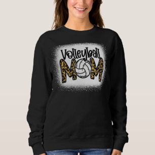 Camiseta Dia de as mães de Voleibol Mãe Leopardo Branqueado